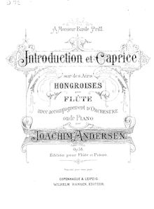 Partition Score (Piano reduction) et flûte , partie, Introduction et Caprice, Op.58