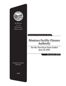 Montana Facility Finance Authority Financial-Compliance Audit (10-12)
