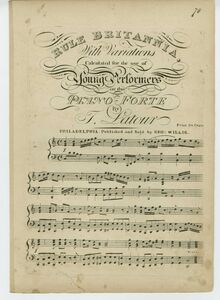 Partition complète, Rule Britannia, avec Variations, Calculated pour pour use of Young Performers on pour Piano Forte