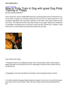 How to Potty Train A Dog with Good Potty Training in 7 Days