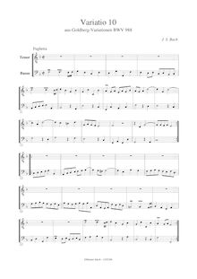 Partition ténor- et basse enregistrement , Goldberg-Variationen
