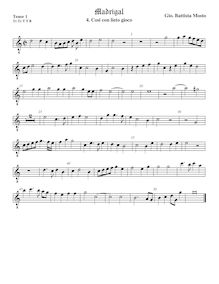 Partition ténor viole de gambe 1, octave aigu clef, Madrigali a 5 voci, Libro 2 par Giovanni Battista Mosto par Giovanni Battista Mosto