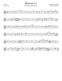 Partition viole de gambe aigue 1, madrigaux, Book 1, Gesualdo, Carlo par Carlo Gesualdo
