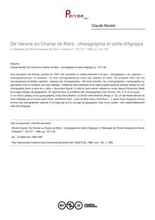 De Vérone au Champ de Mars : chorographia et carte d Agrippa - article ; n°1 ; vol.100, pg 127-138