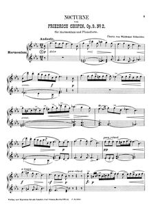 Partition Harmonium , partie, nocturnes, Chopin, Frédéric