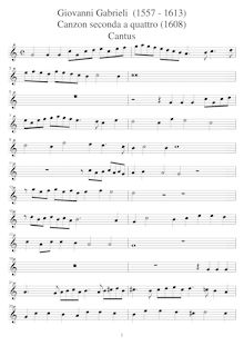 Partition Cantus (S), Canzoni per sonare con ogni sorte di stromenti