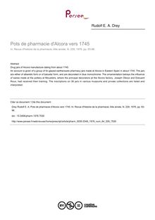 Pots de pharmacie d Alcora vers 1745 - article ; n°229 ; vol.64, pg 93-96