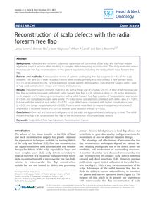 Reconstruction of scalp defects with the radial forearm free flap