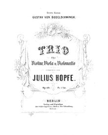 Partition viole de gambe, corde Trio, G Minor, Hopfe, Heinrich Julius