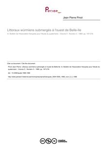 Littoraux würmiens submergés à l ouest de Belle-Ile - article ; n°3 ; vol.5, pg 197-216