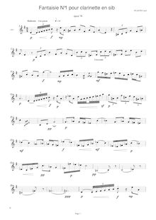 Partition Fantasia No.1, 2 fantaisies pour Solo clarinette, Op.76