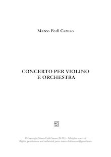 Partition complète, violon Concerto, Fedi Caruso, Marco