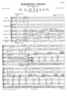 Partition complète, Piano Concerto No.14, Piano Concerto No.14, E♭ major par Wolfgang Amadeus Mozart