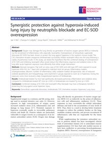 Synergistic protection against hyperoxia-induced lung injury by neutrophils blockade and EC-SOD overexpression