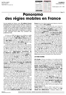 Panorama cles régies mobiles en France