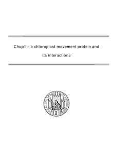 Chup1 - a chloroplast movement protein and its interactions [Elektronische Ressource] / vorgelegt von Serena Schmidt von Braun