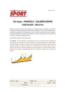 18e étape - PINEROLO - GALIBIER-SERRE CHEVALIER - 200,5 km