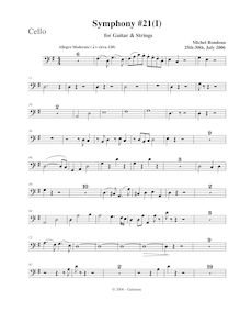 Partition violoncelles, Symphony No.21, G major, Rondeau, Michel par Michel Rondeau