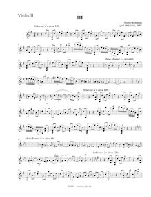 Partition violon 2, corde quatuor en G major, G major, Rondeau, Michel par Michel Rondeau