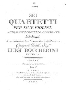 Partition violoncelle (alternate scan), 6 corde quatuors, G.159-164 (Op.2)