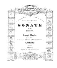 Partition complète, Piano Sonata No.19 en D major, Haydn, Joseph