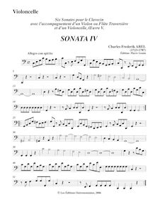 Partition , Allegro con spirito - partition de violoncelle, 6 sonates pour clavecin