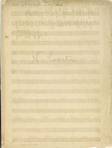 Partition Manuscript Copy, Cavatine Italienne, Coste, Napoléon