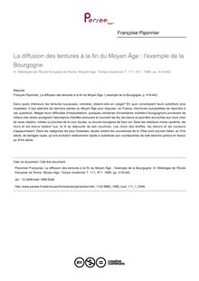 La diffusion des tentures à la fin du Moyen Âge : l exemple de la Bourgogne - article ; n°1 ; vol.111, pg 419-442