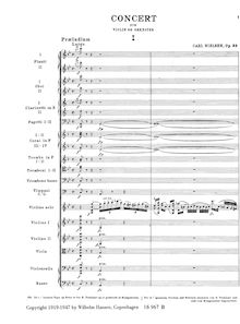 Partition complète, violon Concerto, Op.33, Nielsen, Carl