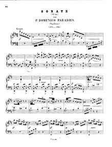 Partition complète, Sonata en D major, Paradies, Pietro Domenico