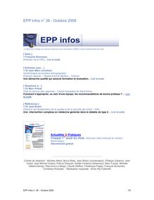 EPP infos n° 38 - Octobre 2009