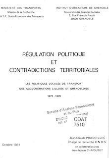 Régulation politique et contradictions territoriales. Les politiques locales de transport des agglomérations lilloise et grenobloise 1972-1978. : 7510_1