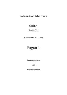 Partition basson 1,  en A minor, A minor, Graun, Johann Gottlieb
