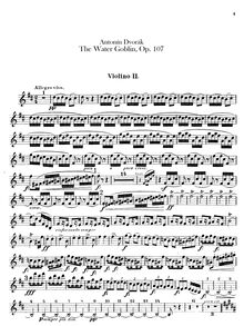 Partition violons II, pour Water Goblin, Vodník, Der Wassermann