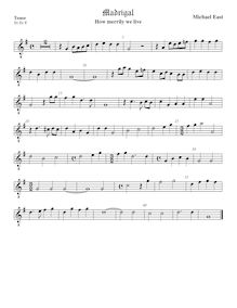 Partition ténor viole de gambe, octave aigu clef, Trios pour 3 violes de gambe par Michael East