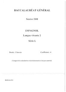 Sujet du bac L 2008: Espagnol LV2