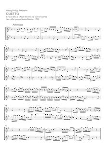 Partition complète, Duet pour 2 flûtes ou violons ou [aigu] viole de gambe da gambas, TWV 40:107