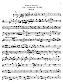 Partition hautbois 1, 2, Name Day Overture, Op.115, Overtüre zur Namensfeier