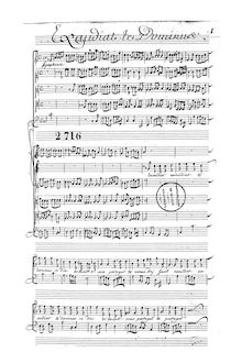 Partition Complete manuscript score, Exaudiat te Dominus, Lully, Jean-Baptiste