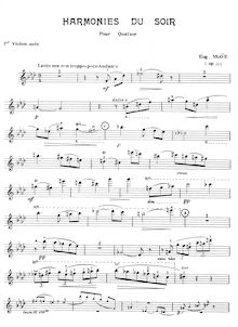 Partition Solo parties, Harmonies du soir, Op.31, Ysaÿe, Eugène