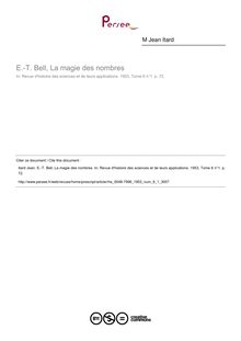 E.-T. Bell, La magie des nombres  ; n°1 ; vol.6, pg 72-72