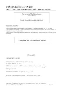 Enstim 2004 mathematiques mathematiques 2004