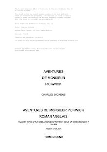 Aventures de Monsieur Pickwick, Vol. II par Charles Dickens