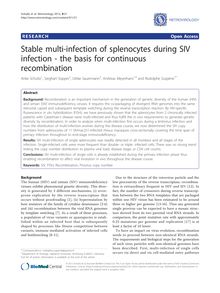 Stable multi-infection of splenocytes during SIV infection - the basis for continuous recombination