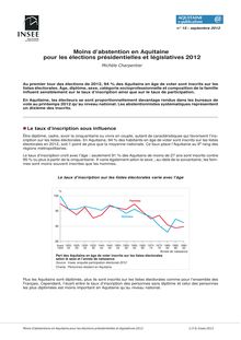 Moins d’abstention en Aquitaine pour les élections présidentielles et législatives 2012