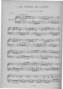 Partition , En forme de canon (fa # min), Dix pièces pour orgue ou piano pédalier