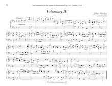 Partition Voluntary IV (D minor), Bénévoles, Stanley, John