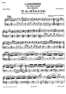 Partition complète, 9 Variations on Lison dormait, Variationen über ein Thema von Nicolas Dezède