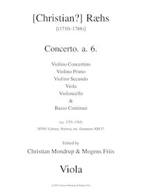 Partition altos, Concerto a 6, Gunnerus XM 57, D major, Ræhs, Christian