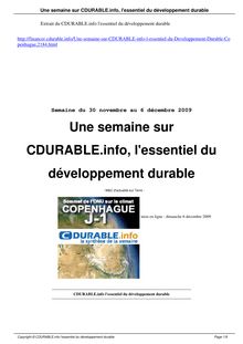 Une semaine sur CDURABLE.info, l essentiel du développement ...